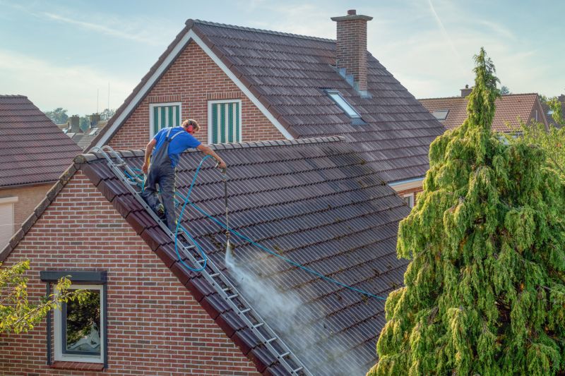 Professional roofing team at work